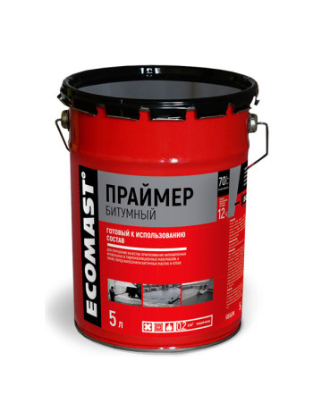 Битумный праймер ECOMAST 5 л, металлическая упаковка, 4 штуки 24608