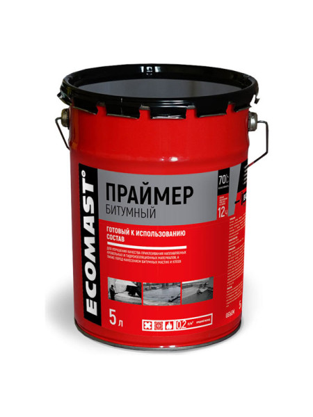 Битумный праймер ECOMAST 5 л, металлическая упаковка, 4 штуки 24608