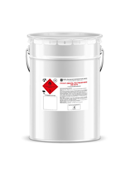 Грунт-эмаль по ржавчине ЗАГОРСКИЙ ЛАКОКРАСОЧНЫЙ ЗАВОД ХВ-0278 белая 10 кг ZLK05347