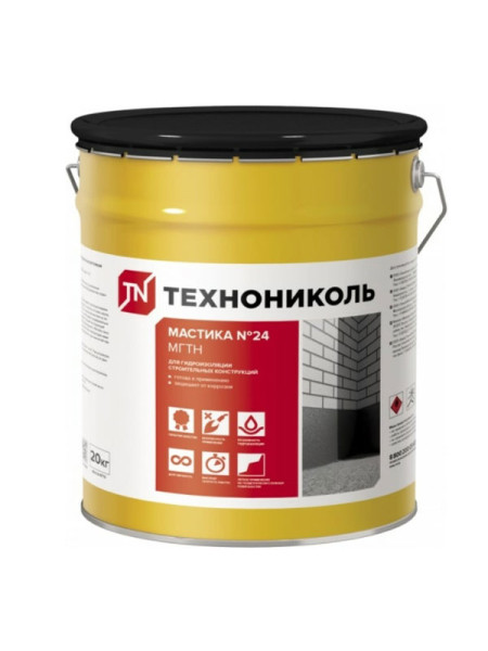 Гидроизоляционная мастика Технониколь №24 МГТН, ведро 20 кг ЦБ769348