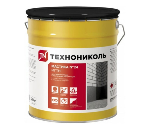Гидроизоляционная мастика Технониколь №24 МГТН, ведро 20 кг ЦБ769348