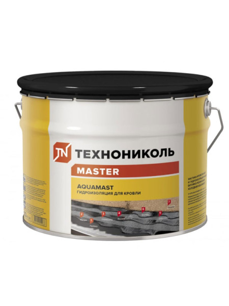 Битумно-резиновая мастика Технониколь AquaMast, ведро 10 кг TN393557