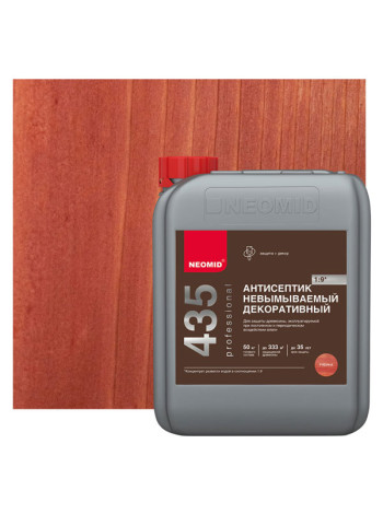 Декоративный невымываемый антисептик NEOMID 435 5 кг, рябина Н-435-5/к1:9 ряб.