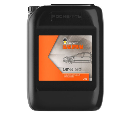 Моторное масло РОСНЕФТЬ Maximum 15W-40 API SG/CD, канистра 20 л 40814460