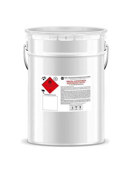 Дорожная акриловая эмаль ЗАГОРСКИЙ ЛАКОКРАСОЧНЫЙ ЗАВОД АК-511 Белая 25 кг ZLK06504