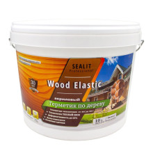 Акриловый герметик для дерева теплый шов Sealit Wood Elastic 15 кг орех 136137