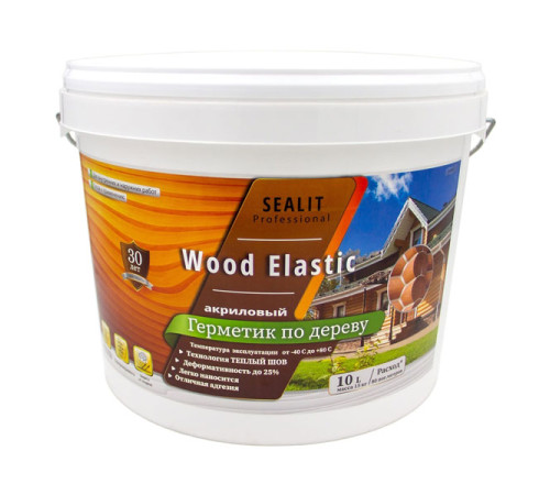 Акриловый герметик для дерева теплый шов Sealit Wood Elastic 15 кг сосна 136131