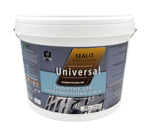 Акриловый герметик для межпанельных швов широкого спектра Sealit Universal 15 кг серый 117004