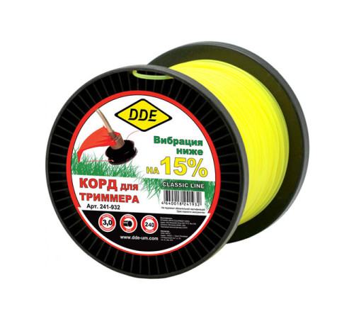 Корд триммерный Classic line (3 мм х 240 м; круг; желтый) DDE 241-932