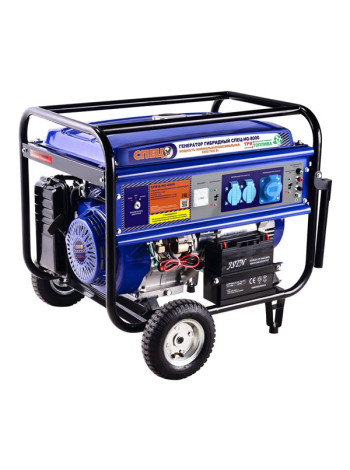 Гибридный генератор газ-бензин СПЕЦ HG-8000 и комплект для подключения к сети+баллону