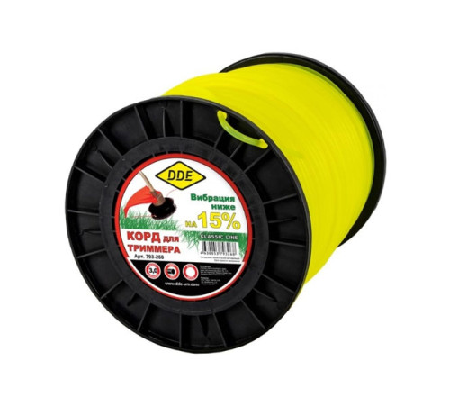 Корд триммерный Classic line (3 мм х 520 м; круг; желтый) DDE 793-268