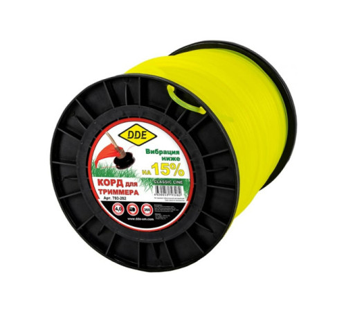 Корд триммерный Classic line (4 мм х 360 м; круг; желтый) DDE 793-282