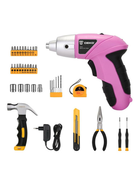 Аккумуляторная отвертка DEKO DKS4 + набор инструментов 36 предмет 063-4109