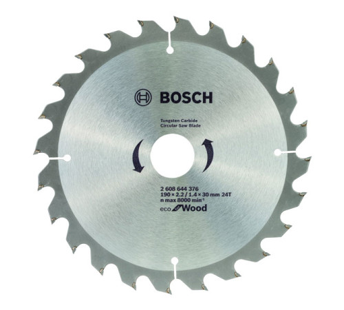 Диск пильный по дереву ECO WOOD (190x30 мм; 24T) Bosch 2608644613 (10 шт)