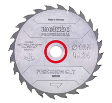 Диск пильный по дереву Precision Cut PROFESSIONAL (165x20 мм; 24Z) Metabo 628290000