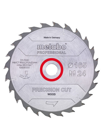 Диск пильный по дереву Precision Cut PROFESSIONAL (165x20 мм; 24Z) Metabo 628290000