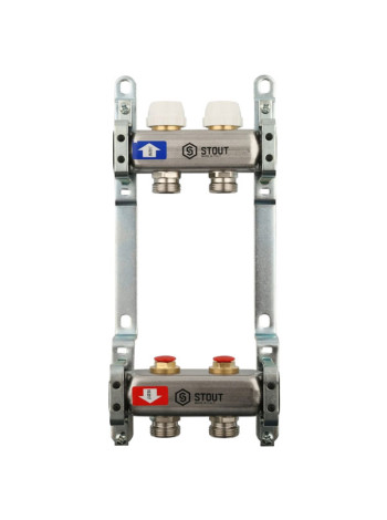 Коллектор из нержавеющей стали без расходомеров STOUT 2 выхода SMS 0922 000002