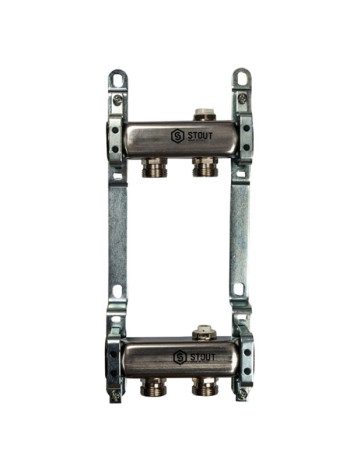 Коллектор из нержавеющей стали для радиаторной разводки STOUT 2 выхода SMS 0923 000002