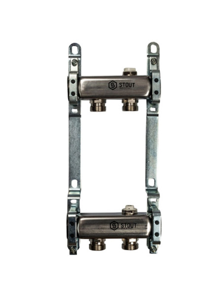 Коллектор из нержавеющей стали для радиаторной разводки STOUT 2 выхода SMS 0923 000002