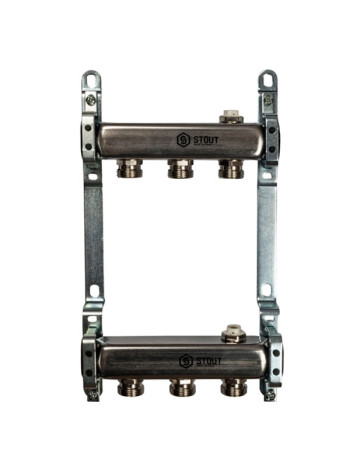 Коллектор из нержавеющей стали для радиаторной разводки STOUT 3 выхода SMS 0923 000003