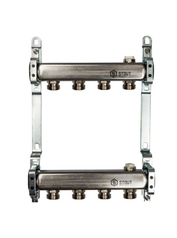 Коллектор из нержавеющей стали для радиаторной разводки STOUT 4 выхода SMS 0923 000004