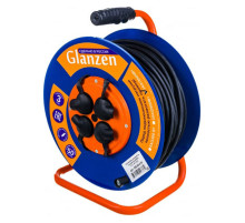 Силовой удлинитель на катушке Glanzen 4 гнезда КГ 3x1,5 EB-50-009 00012296