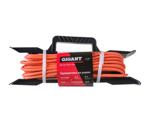 Удлинитель на рамке Gigant с/з ПВС 3х1,5 16A 10м IP44 PE-009