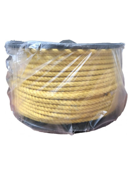 Хлопчатобумажный канат Эбис 6 мм 120 м желтый 73075