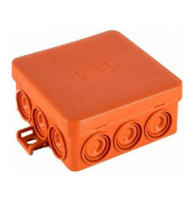 Огнестойкая коробка Экопласт JBL085 E110, о/п 85х85х38, 12 выходов, IP55, 2P, цвет оранжевый 43715HF