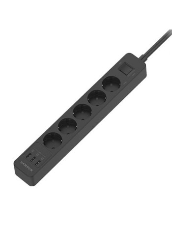 Сетевой фильтр с USB зарядкой Harper UCH-510 Black H00003208