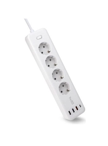 Сетевой фильтр TopOn TOP-PWS4 4 розетки, 3 USB, Type-C, PD 20W QC3.0, 4000W, 3м Белый TOP-PWS4-3