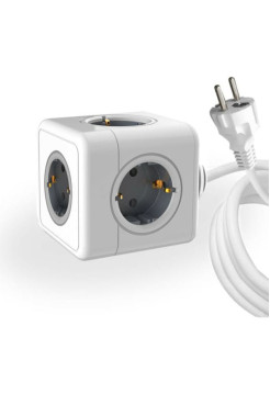 Удлинитель ROCKETSOCKET Cube Extended 5 Euro 16A, кабель 1,5 м цвет серый GNS1403