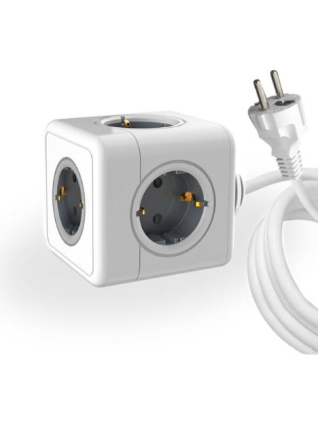 Удлинитель ROCKETSOCKET Cube Extended 5 Euro 16A, кабель 1,5 м цвет серый GNS1403