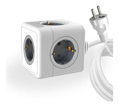 Удлинитель ROCKETSOCKET Cube Extended 5 Euro 16A, кабель 1,5 м цвет серый GNS1403