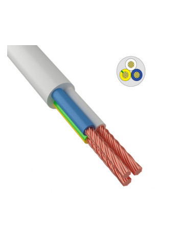 Провод ККЗ ПВС 3х6,0 мм² 100 м белый ГОСТ KKZ40-00005709