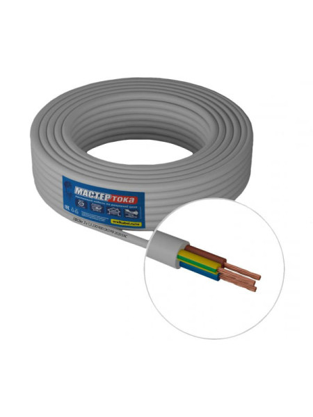 Провод Мастер Тока ПВСбм 3х0.75 белый 100м МТ1171