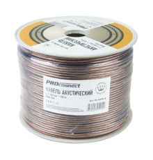 Акустический кабель PROconnect BLUELINE 2х0.25 кв.мм, прозрачный, 100м 01-6201-6
