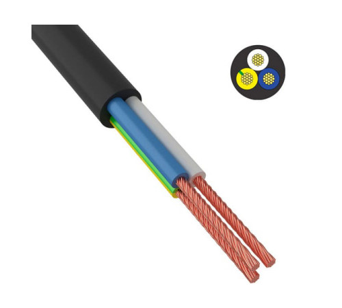 Провод ККЗ ПВС 3x1,0 мм² 200 м черный ГОСТ 01-8045-4 KKZ40-00006942