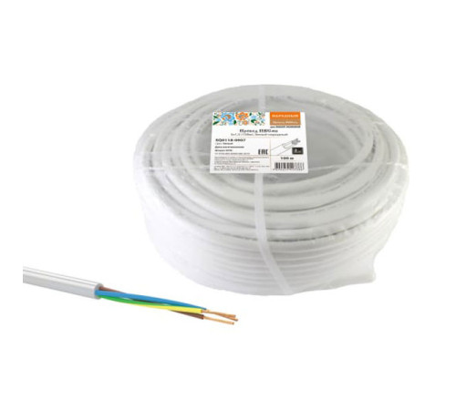 Провод TDM ПВС мб 3х1,5 100м, белый Народный SQ0118-0907