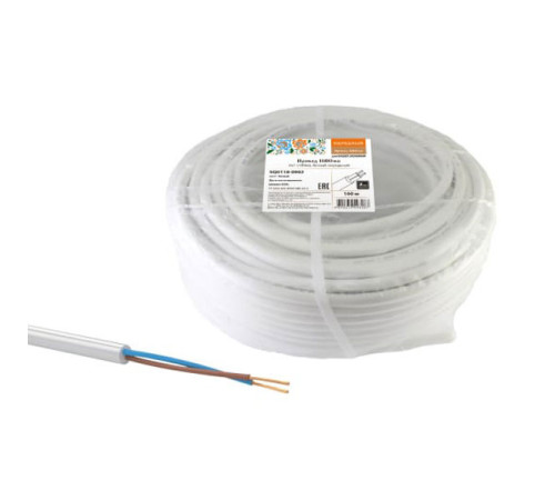 Провод TDM ПВС мб 2х1 100м, белый Народный SQ0118-0902