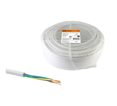 Провод TDM ПВС 5х1 ГОСТ 100м, белый SQ0118-0140