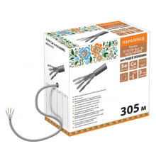 Кабель витая пара народный TDM F/UTP Cat 5e 4х2х24AWG 305м PVC, серый SQ0107-0117