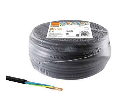 Провод TDM ПВС мб 4x2,5 100м, черный Народный SQ0118-0928