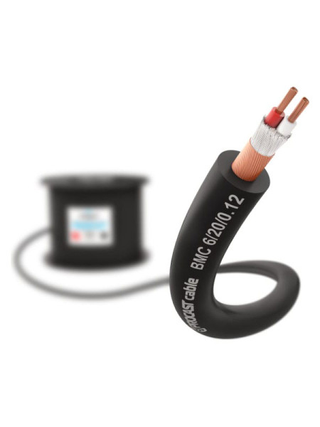 Балансный микрофонный кабель PROCAST cable BMC 6/20/0,12.100, 6mm, черный, 100м НФ-00001847
