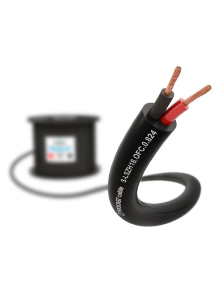Cпикерный кабель PROCAST cable S-LSZH 18.OFC.0,824.100, 18AWG 2x0,824mm2, красно-черный, 100м НФ-00001811