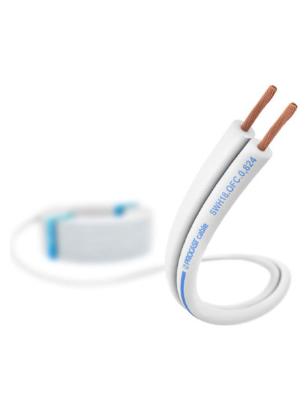 Акустический кабель PROCAST cable SWH 18.OFC.0,824.100, 18AWG 2x0,824mm2, белый, 100м НФ-00001781