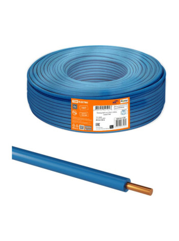 Провод TDM ПуВ 1x6,0 ГОСТ 100м, синий SQ0124-1346