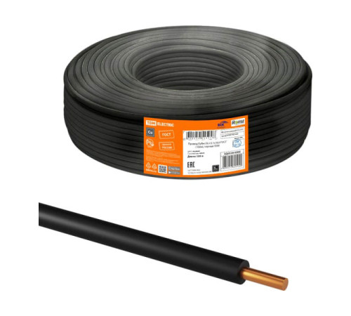 Провод TDM ПуГВ нгА-LS 1x0,75 ГОСТ 1000м, черный SQ0124-0764