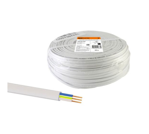 Шнур TDM ШВВПмб 3x0,5 100м, белый Народный SQ0120-0305