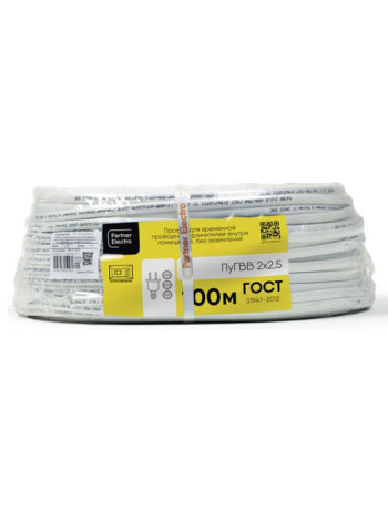 Провод ПУГВВ Партнер-электро 2x1,5 ГОСТ (100м) УТ-017581